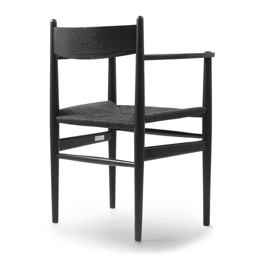 Carl Hansen & Søn Chairs | Ch37 | Chair With Armrest | Oak-Black Paper Cord