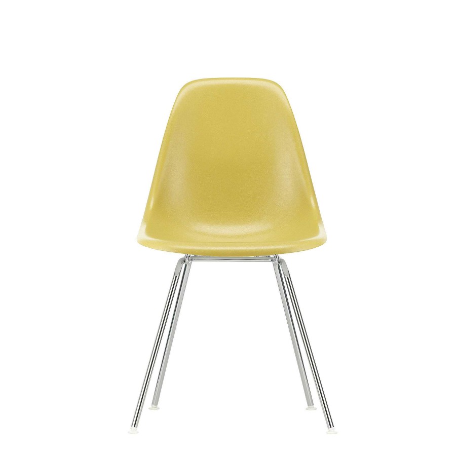 Vitra Chairs | Eames Fiberglass Side Chair Dsx | Chair | Light Ochre Chromed