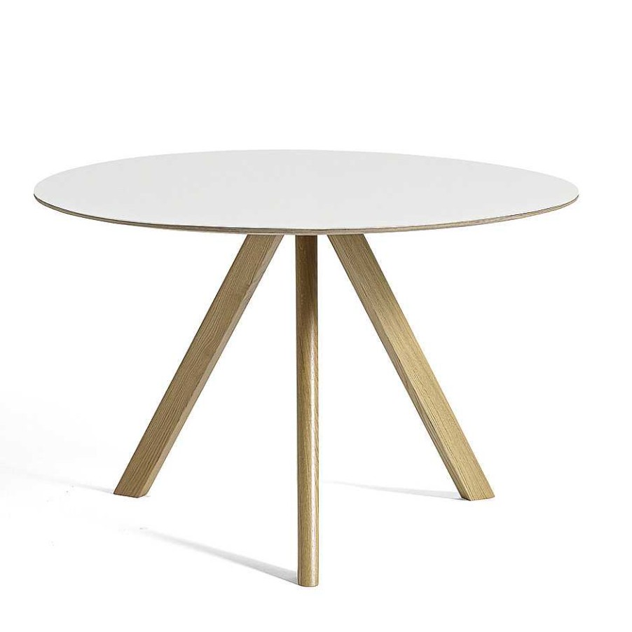 HAY Dining Tables | Cph 20 Round Table | Solid Oak/White Laminate