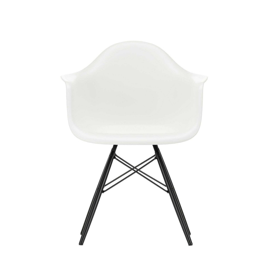 Vitra Single Armchairs | Eames Plastic Armchair Daw | White - Black Maple