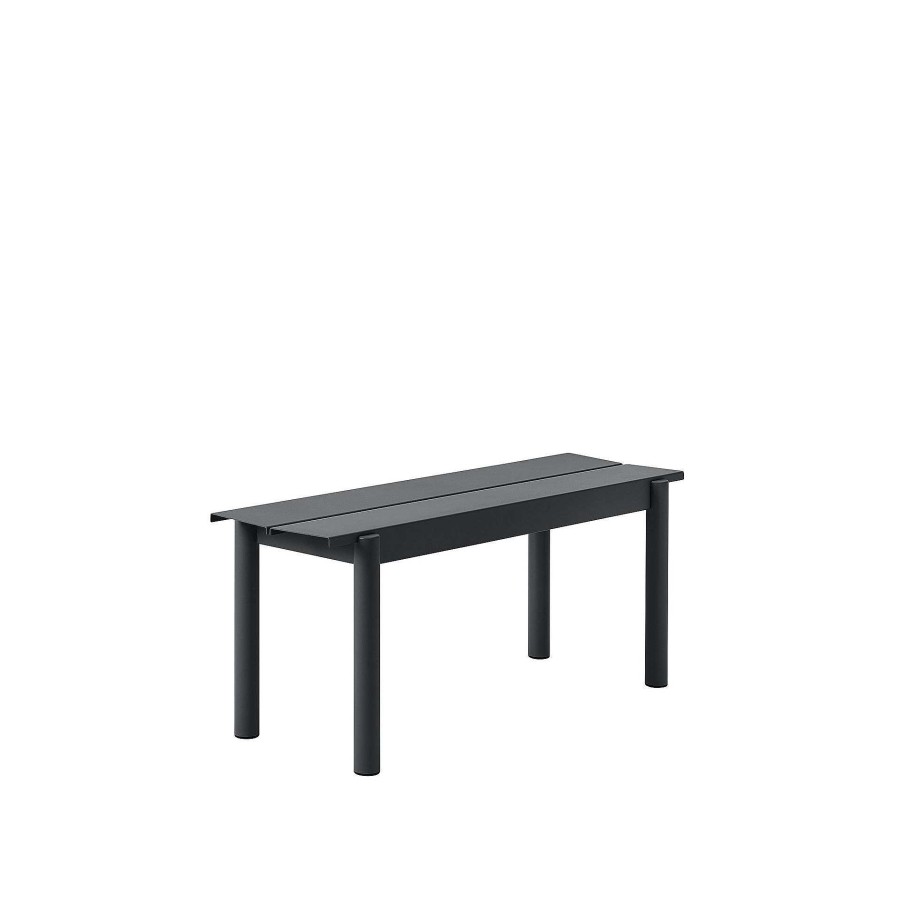 Muuto Outdoor Chairs | Linear Steel Bench | Outdoor Bench | Black