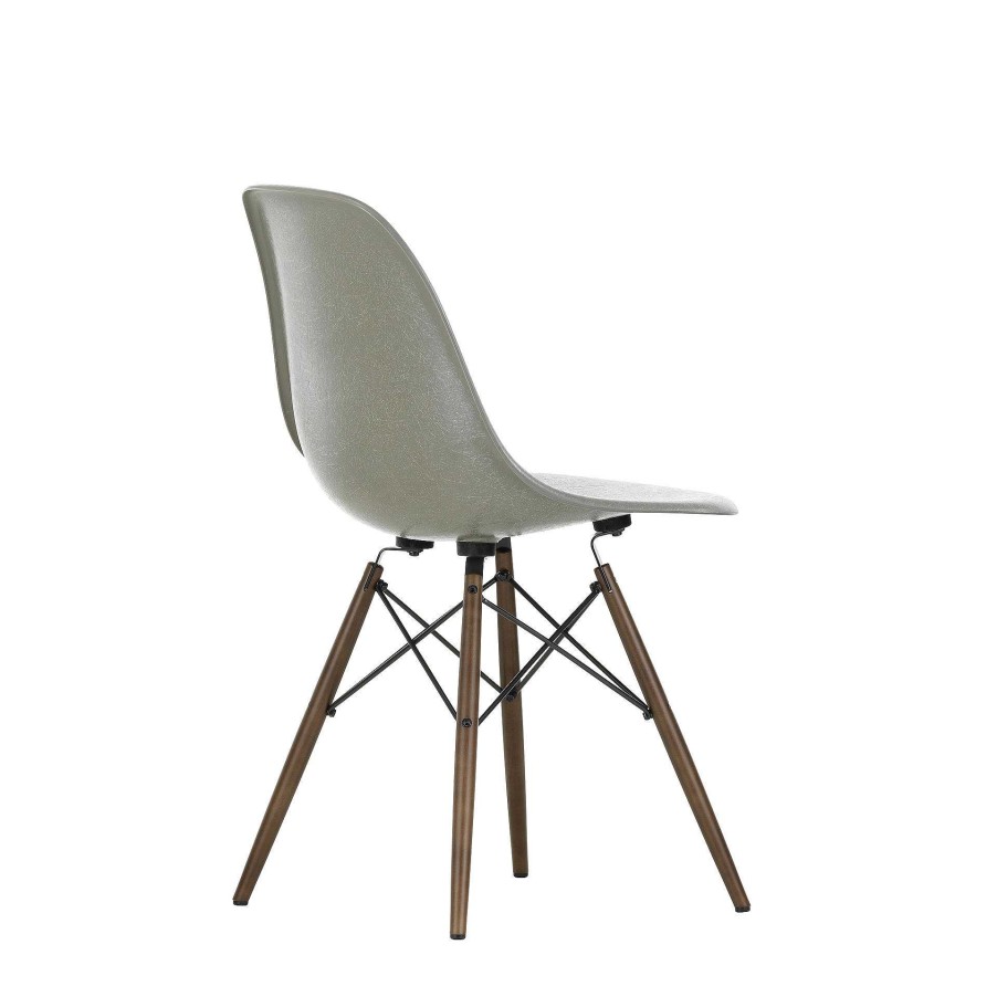 Vitra Chairs | Eames Fiberglass Side Chair Dsw | Eames Raw Umber - Dark Maple