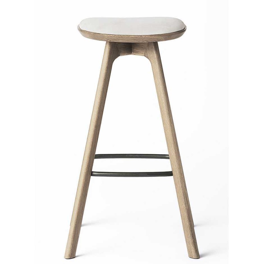 Brdr. Krüger Stools | Pauline Bar Stool H75 | Waxed Oiled Oak-Grey Leather