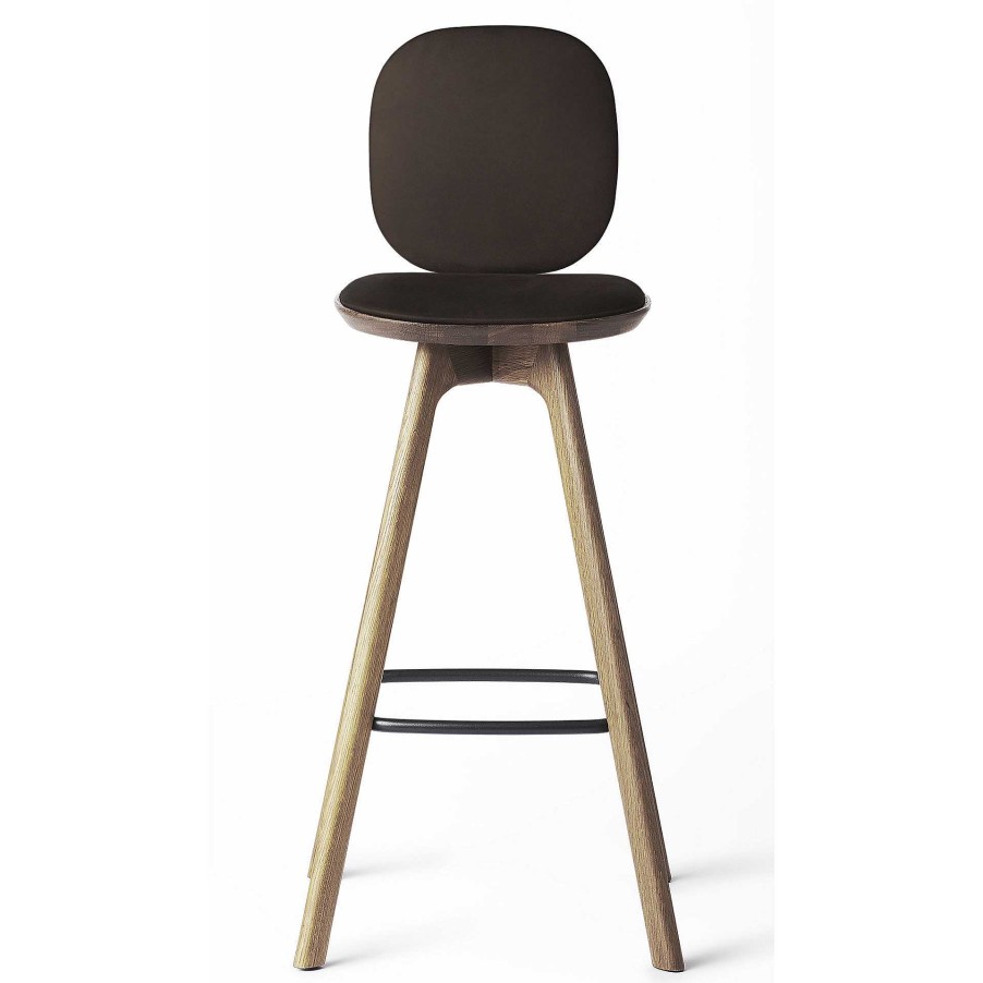 Brdr. Krüger Stools | Pauline Comfort Bar Stool H75 | Waxed Oiled Oak-Brown Leather