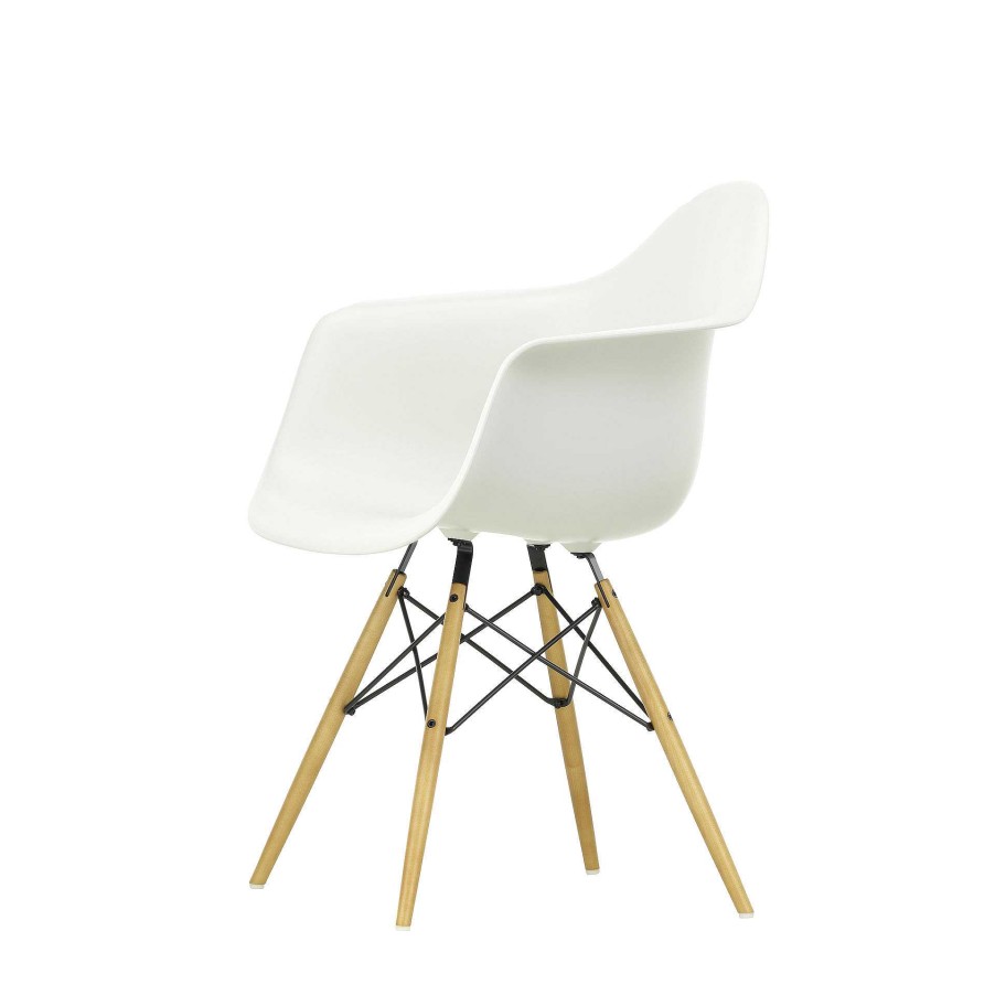 Vitra Single Armchairs | Eames Plastic Armchair Daw | White - Golden Maple