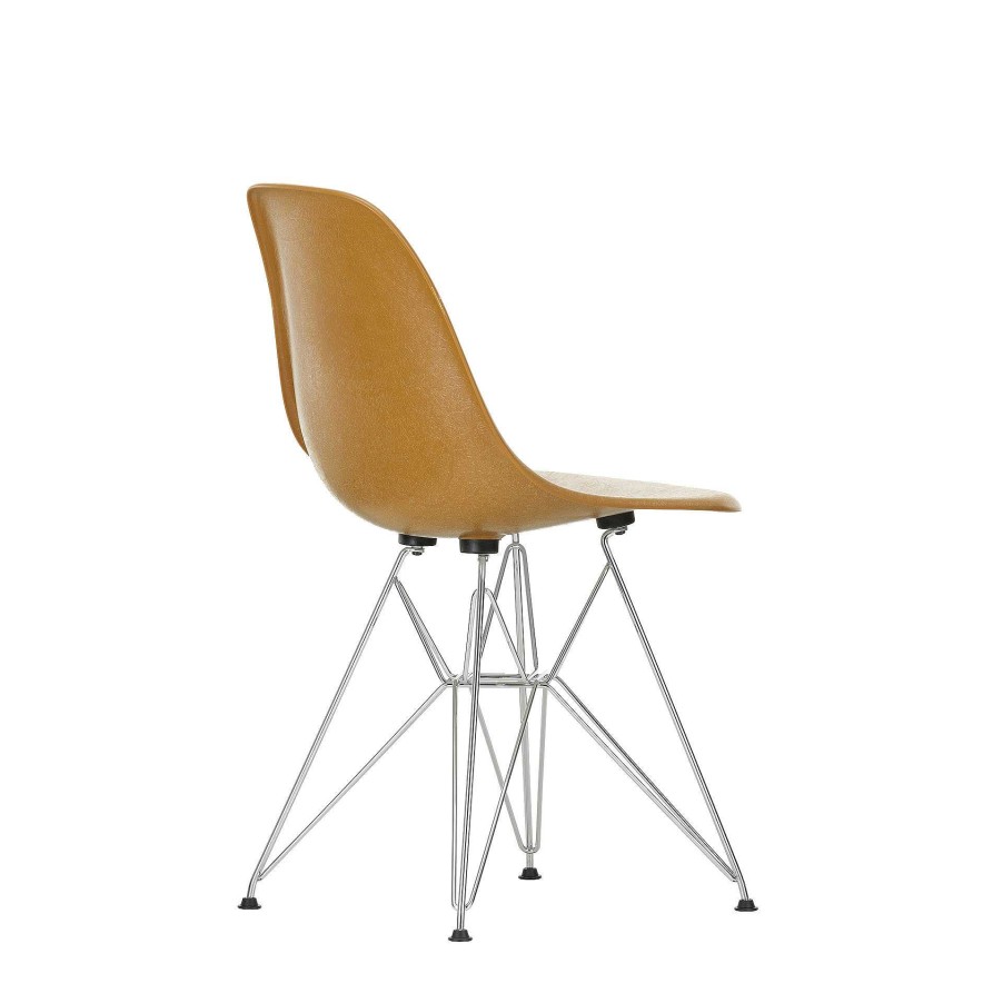 Vitra Chairs | Eames Plastic Chairs Dsr | Chrome Base - Mustard