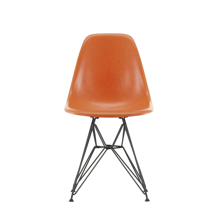 Vitra Chairs | Eames Plastic Chairs Dsr | Dark Base - Rusty Orange