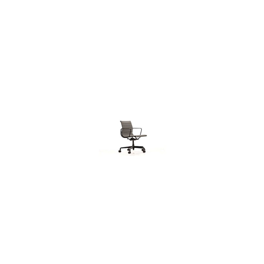 Vitra Office Chairs | Aluminium Chair Ea 118 | Leather Dim Grey