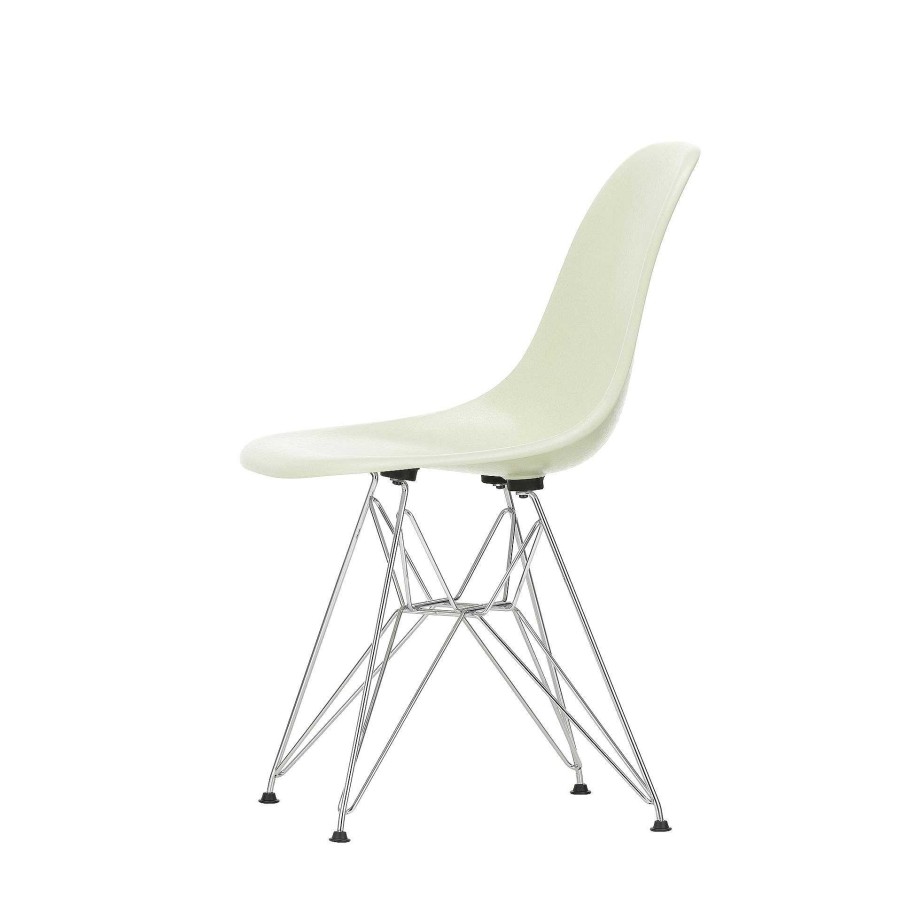 Vitra Chairs | Eames Fiberglass Side Chair Dsr - Eames Parchment - Chrome