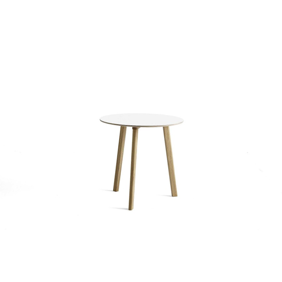 HAY Dining Tables | Cph Deux 220 Round Table | Oak - White Laminate