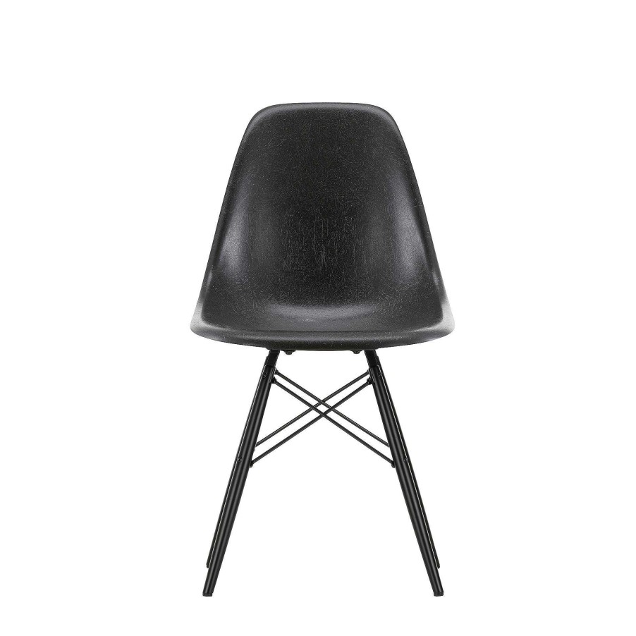 Vitra Chairs | Eames Plastic Chairs Dsw | Black Maple Base - Deep Black