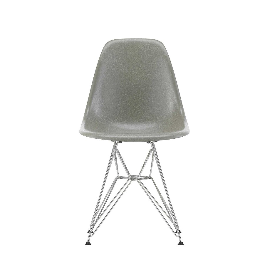 Vitra Chairs | Eames Fiberglass Side Chair Dsr | Eames Raw Umber - Chrome