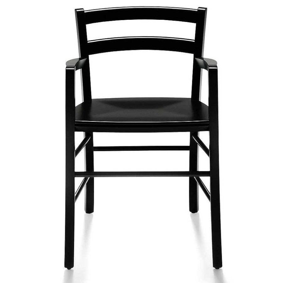 DePadova Chairs | Marocca | Swivel Chair - Solid Lacquered Beech - Black