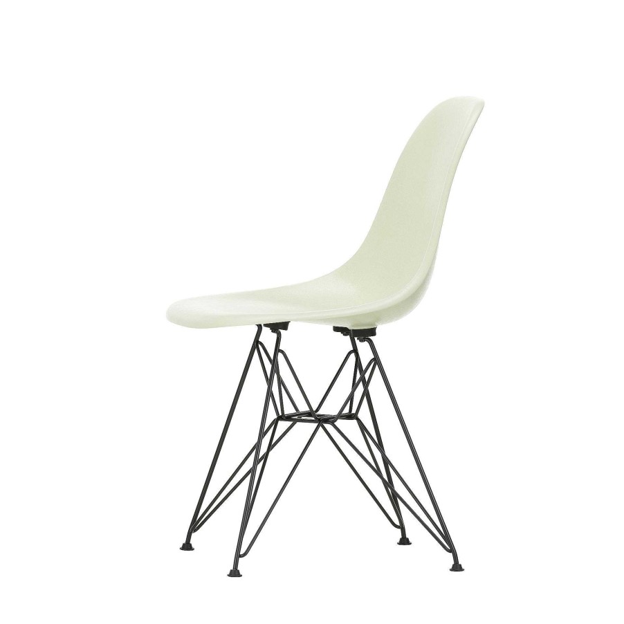 Vitra Chairs | Eames Fiberglass Side Chair Dsr | Eames Parchment - Black