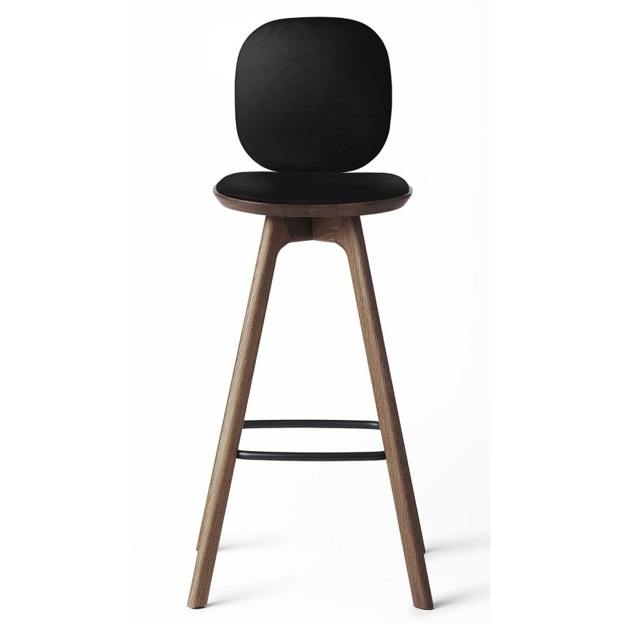 Brdr. Krüger Stools | Pauline Comfort Bar Stool H65 | Fumed Oak-Black Leather