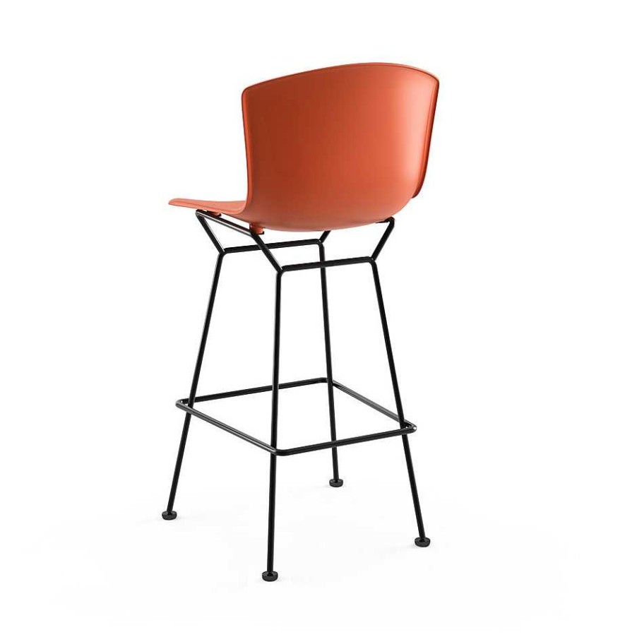 Knoll Stools | Bertoia Bar Stool | Black/Orange-Red