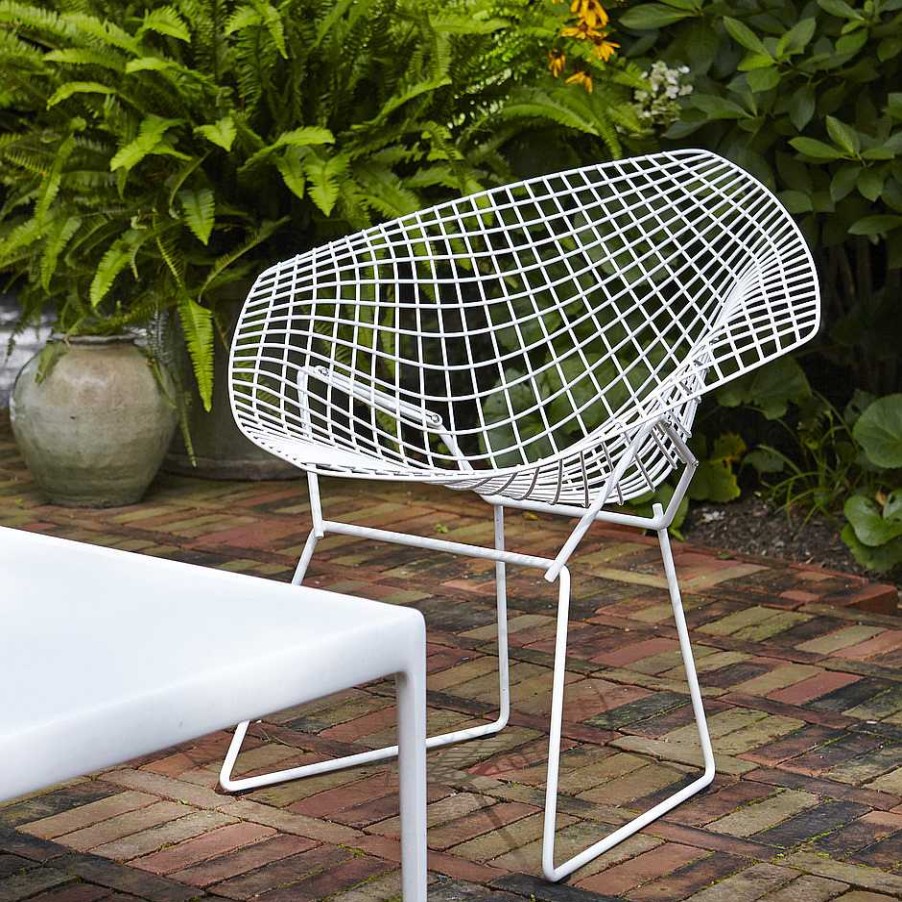 Knoll Outdoor Chairs | Bertoia Diamond Chair | Outdoor Armchair | White