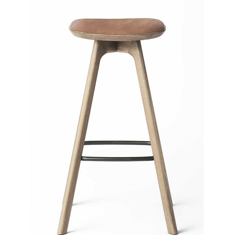 Brdr. Krüger Stools | Pauline Bar Stool H75 | Waxed Oiled Oak-Cognac Leather