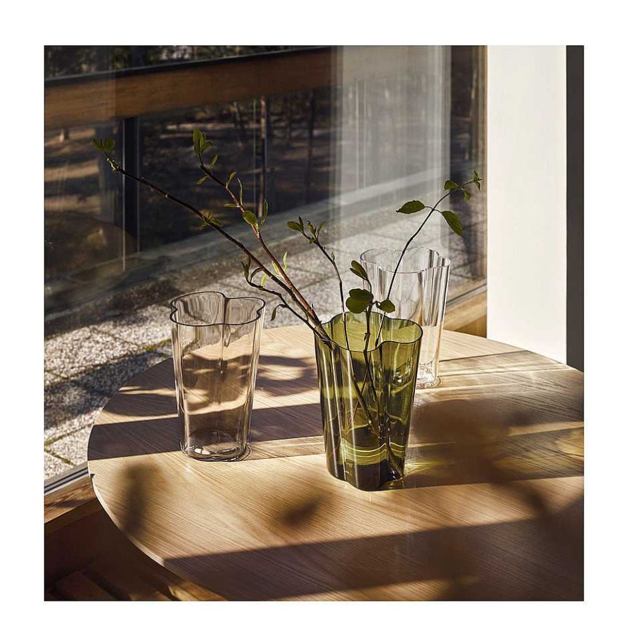 Iittala Vases | Aalto Vase | Moss Green - 251Mm