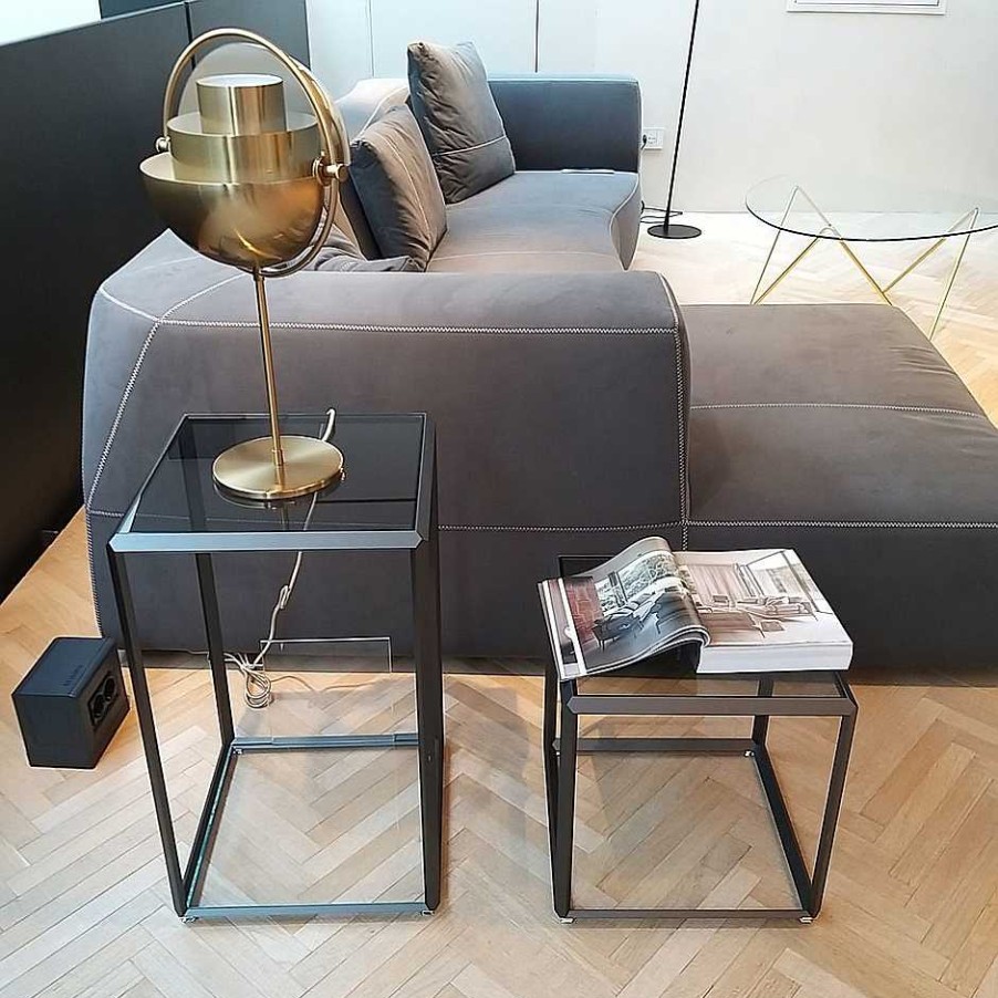 Molteni Coffee Tables | 45° Coffee Table Rectangular| Glass/Pewter