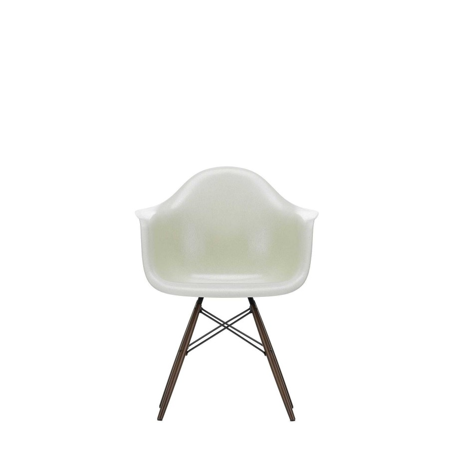 Vitra Chairs | Eames Fiberglass Armchairs Daw | Eames Parchment - Dark Maple