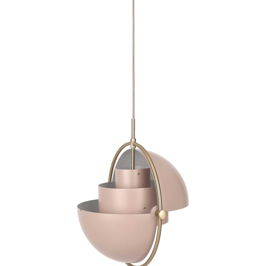 GUBI Pendant Lights | Multi-Lite Pendant | Rose Dust - Brass/Large