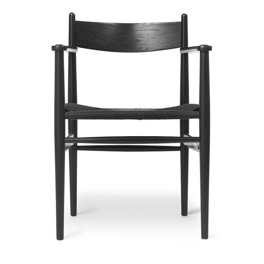 Carl Hansen & Søn Chairs | Ch37 | Chair With Armrest | Oak-Black Paper Cord