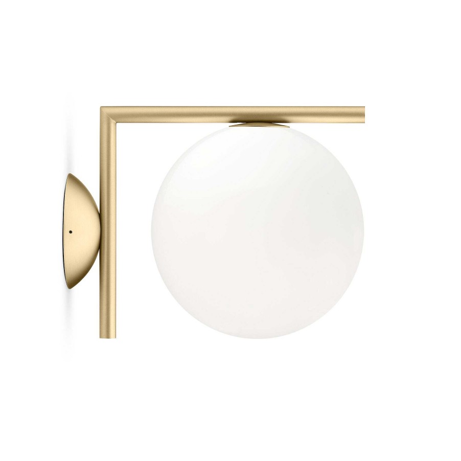 Flos Outdoor Wall Lamps | Ic Ceiling Wall 1 | Indoor Brass Finish