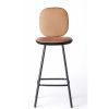 Brdr. Krüger Stools | Pauline Comfort Bar Stool H65 | Metal Legs-Black Lacquered Oak-Cognac Leather