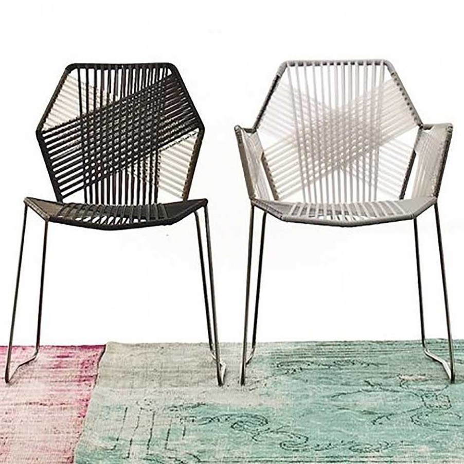 Moroso Outdoor Chairs | Tropicalia Chair | Outdoor Chair | Black-Black Quartz