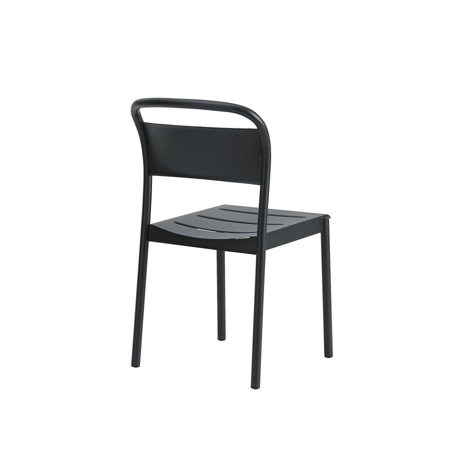 Muuto Outdoor Chairs | Linear Steel Sidechair | Outdoor Chair | Black