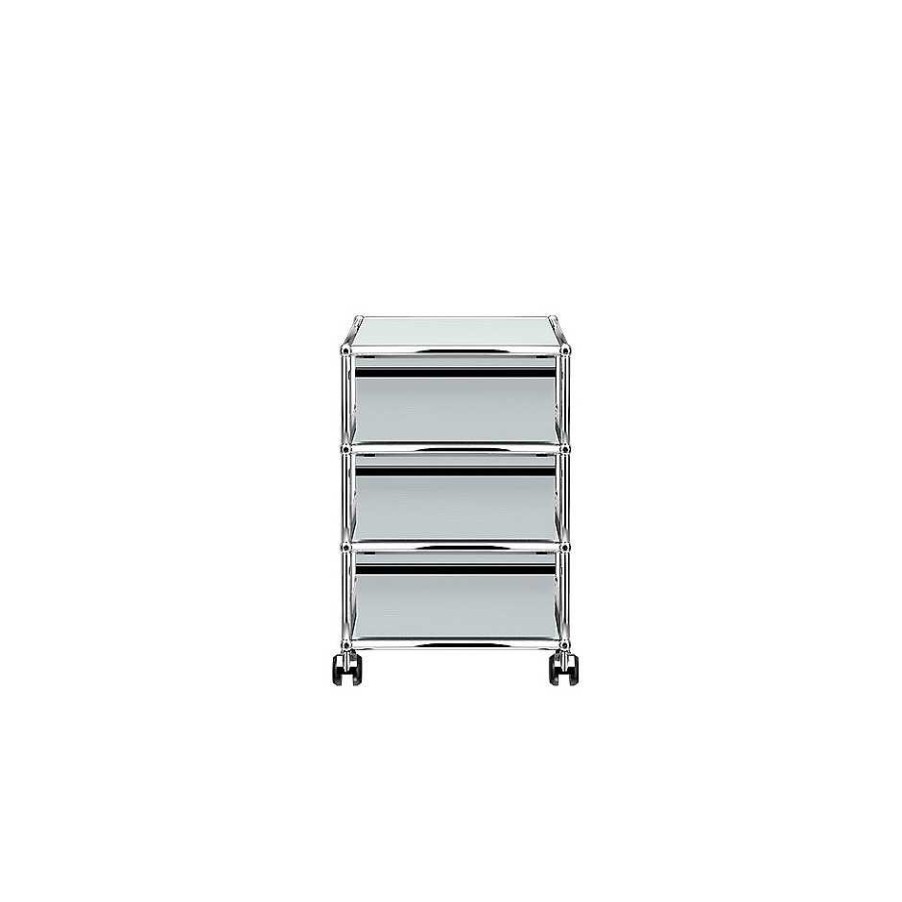 USM Decoration | Haller | Storage Cabinet With Wheels 41X52 - Matt Silver