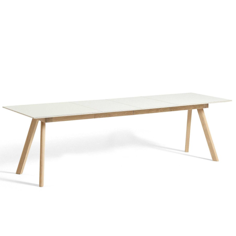 HAY Extending Tables | Cph 30 Table Extendable | Solid Oak/Off White Linoleum | L 160/310