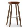 Carl Hansen & Søn Stools | Ch56 | Stool | Oiled Walnut - Brown Leather