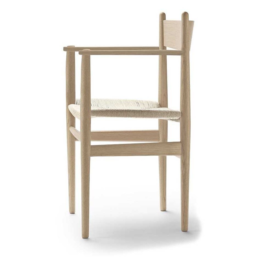 Carl Hansen & Søn Chairs | Ch37 | Chair With Armrest | White Oiled Oak-Paper Cord