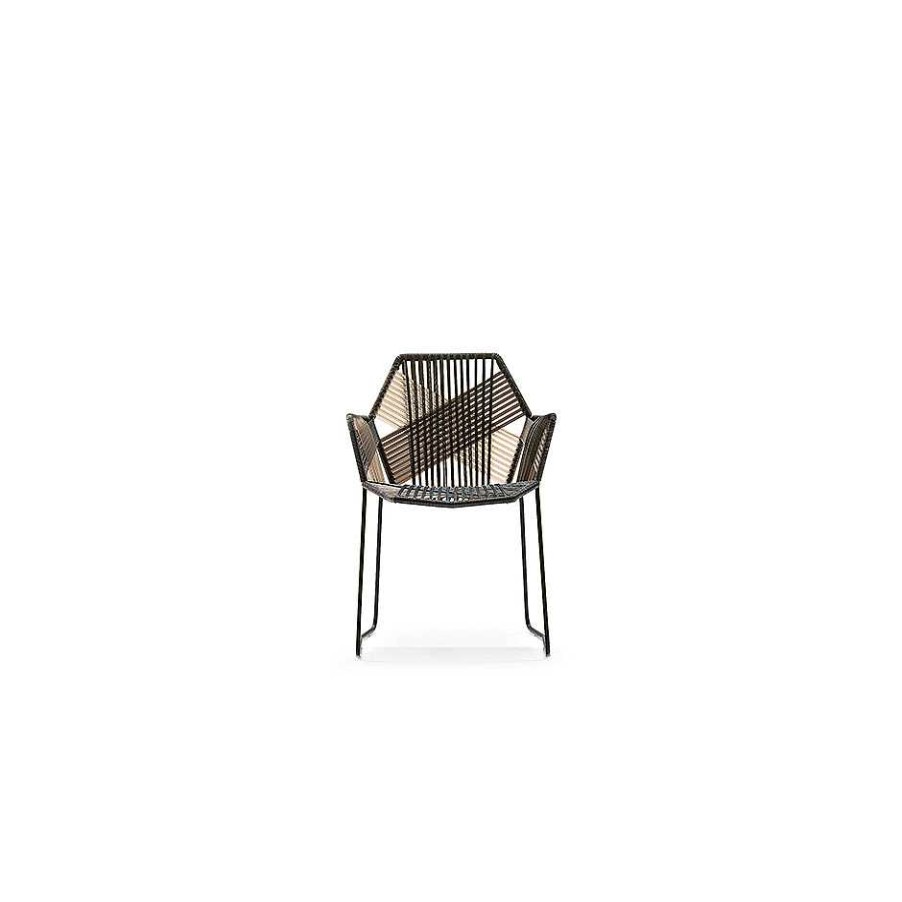 Moroso Outdoor Chairs | Tropicalia Chair | Outdoor Chair | Black-Black Quartz/With Arms