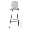 Brdr. Krüger Stools | Pauline Comfort Bar Stool H75 | Metal Legs-Black Lacquered Oak-Grey Leather