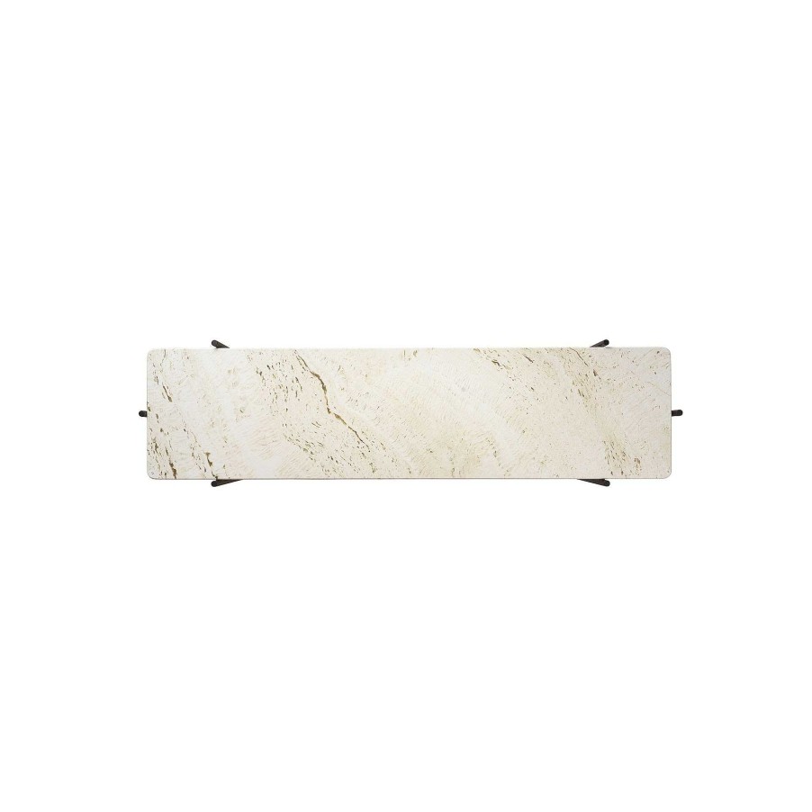 GUBI Coffee Tables | Ts Console - 2 Racks | Console | Neutral White Travertine