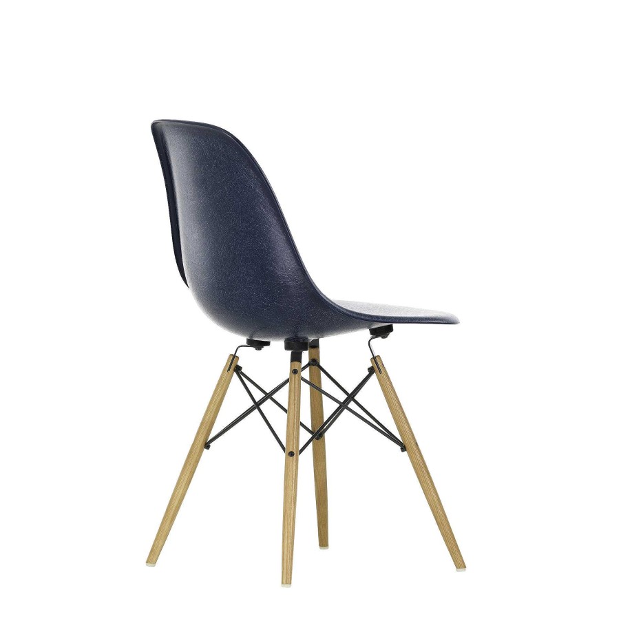 Vitra Chairs | Eames Plastic Chairs Dsw | Ash Honey Tone Base - Dark Blue