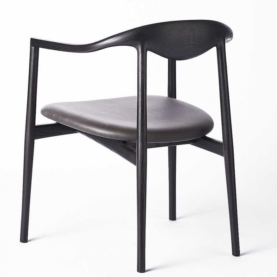 Brdr. Krüger Chairs | Jari Dining Chair | Black Painted Ash - Black Leather