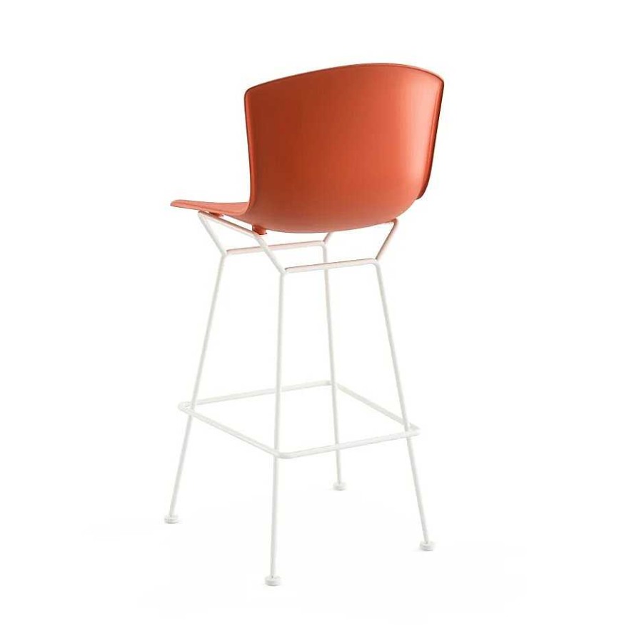 Knoll Stools | Bertoia Bar Stool | White/Orange-Red