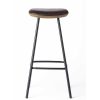 Brdr. Krüger Stools | Pauline Bar Stool H75 | Metal Legs-Fumed Oak-Brown Leather