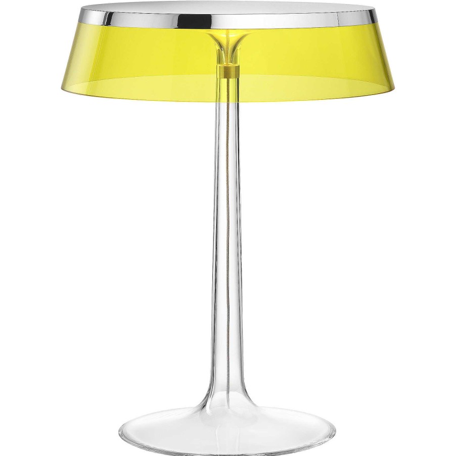 Flos Pendant Lights | Bon Jour | Chrome - Yellow Crown