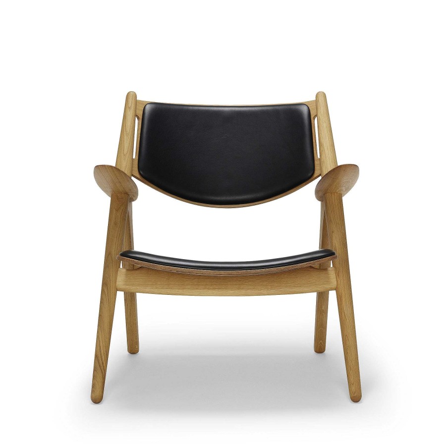 Carl Hansen & Søn Single Armchairs | Ch28P | Armchair | Oak - Black Leather