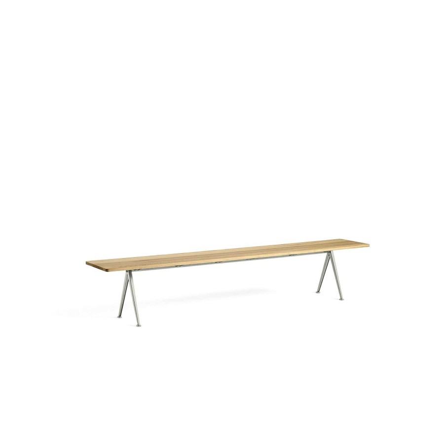 HAY Benches | Pyramid Bench 12 | Bench 250 - Steel Structure - Clear Lacquered Solid Oak