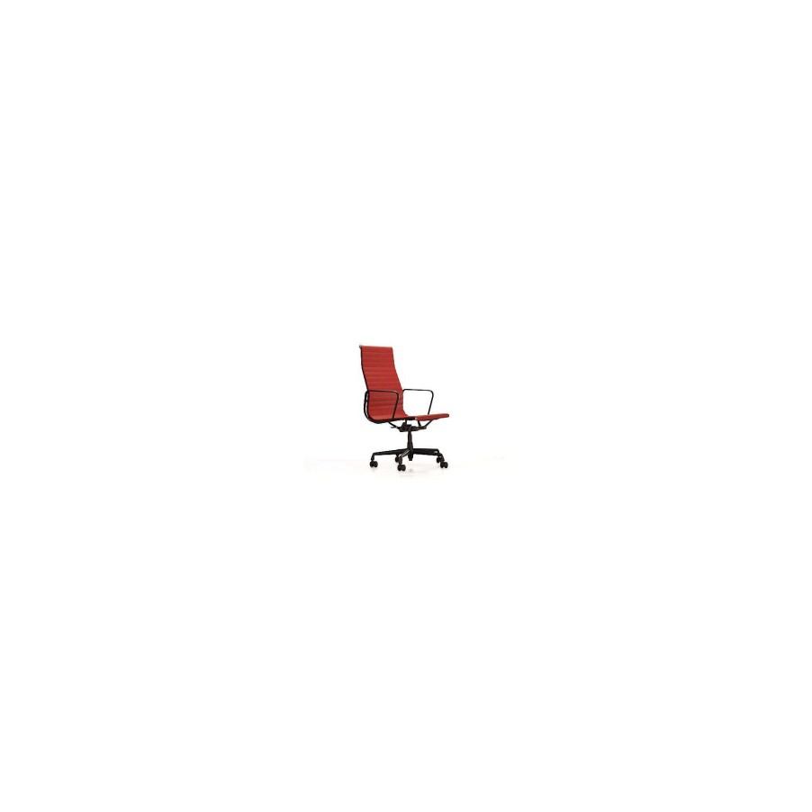 Vitra Office Chairs | Aluminium Chair Ea 119 | Red Stone Leather