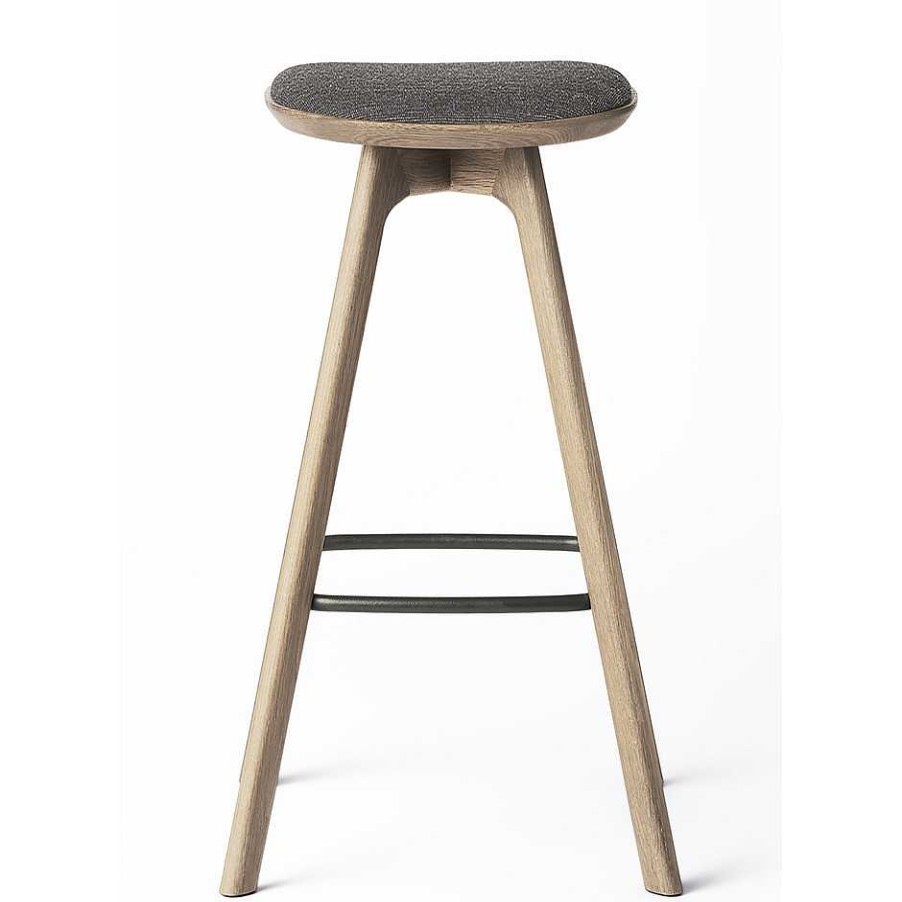 Brdr. Krüger Stools | Pauline Bar Stool H75 | Oak - Grey Fabric