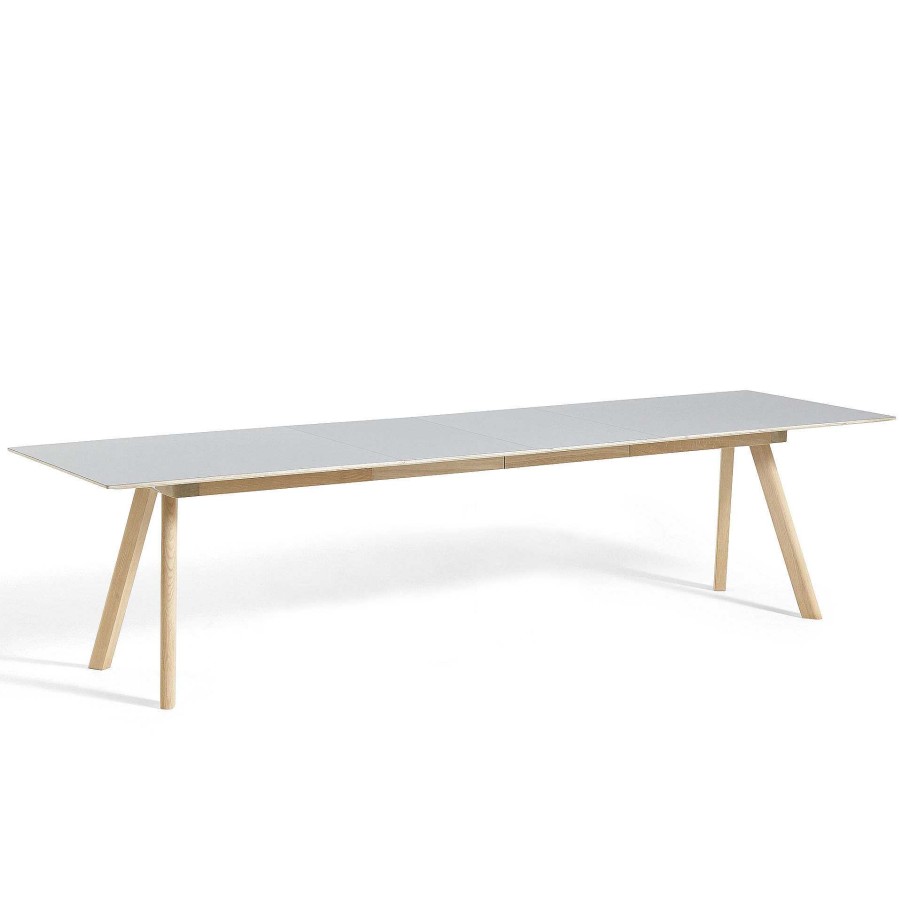 HAY Extending Tables | Cph 30 Table Extendable | Solid Oak /Grey Linoleum | L 200/400