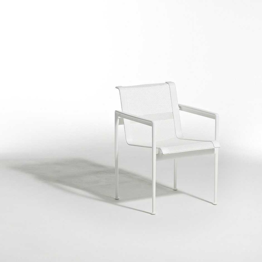 Knoll Outdoor Chairs | 1966 Dining Chair | Outdoor With Armrest | White