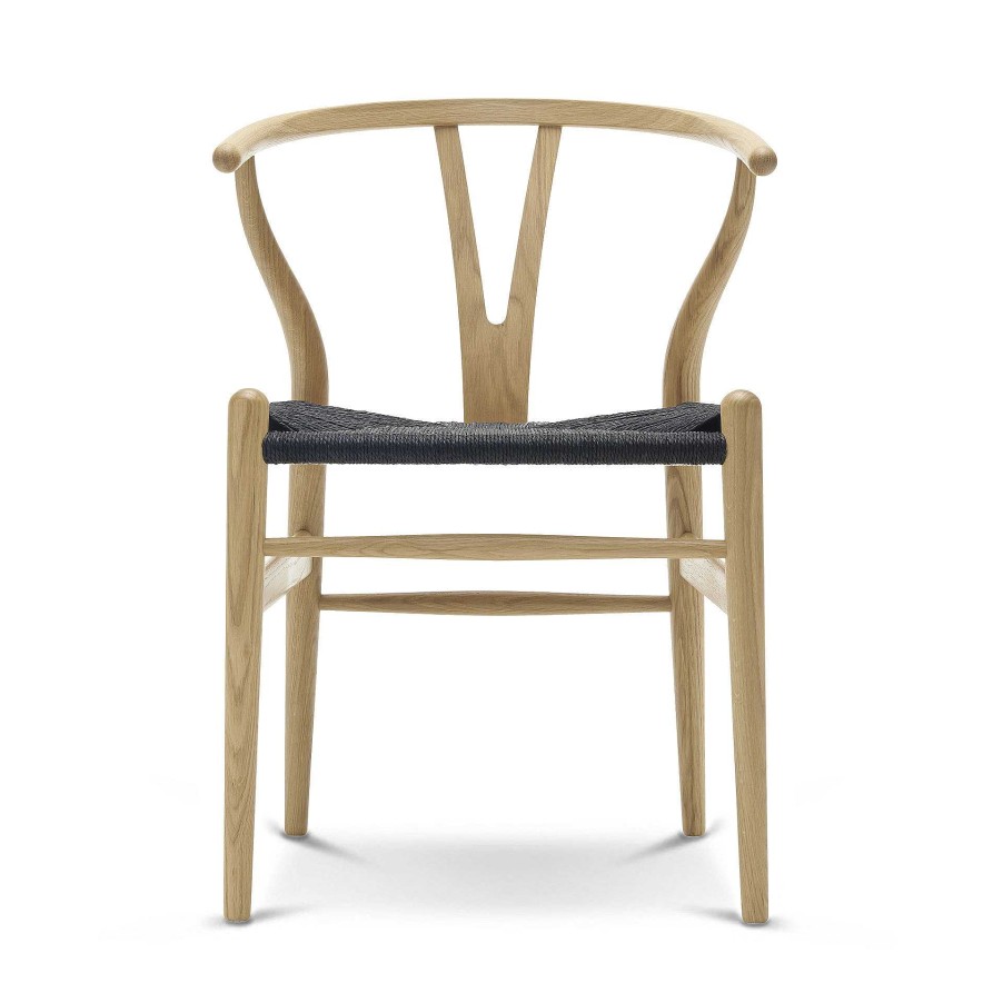 Carl Hansen & Søn Chairs | Ch24 Wishbone Chair | Lacquered Oak - Black Papercord